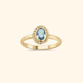 December blauwe topaas - Birthstone ring