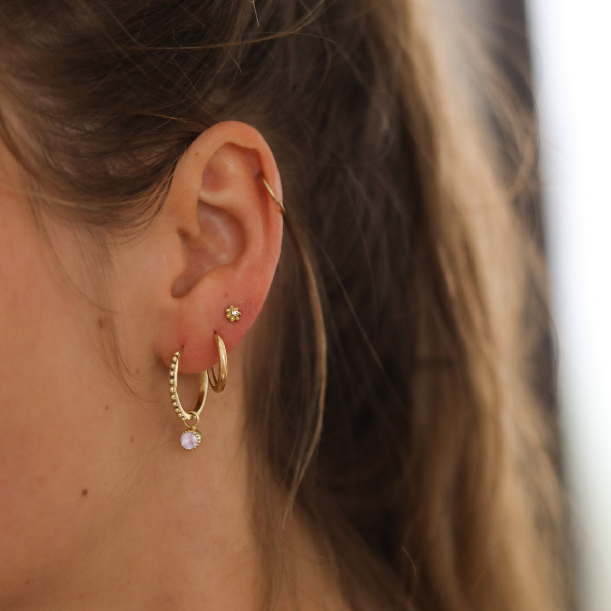 Flower Zirconia Stud Earrings