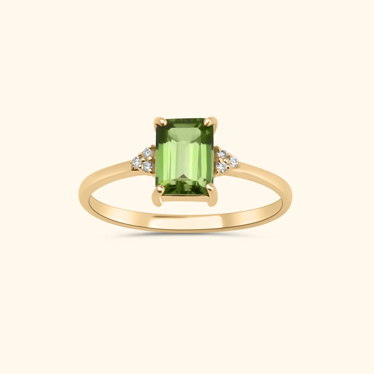 Sam Square Tourmaline Diamond ring | 9K